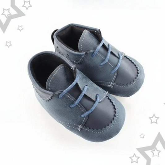 Handcrafted Navy Blue Baby Moccasins – Soft & Stylish Infant Shoes