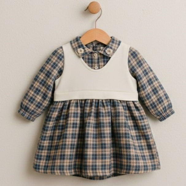 Plaid Layered Bodice Dress