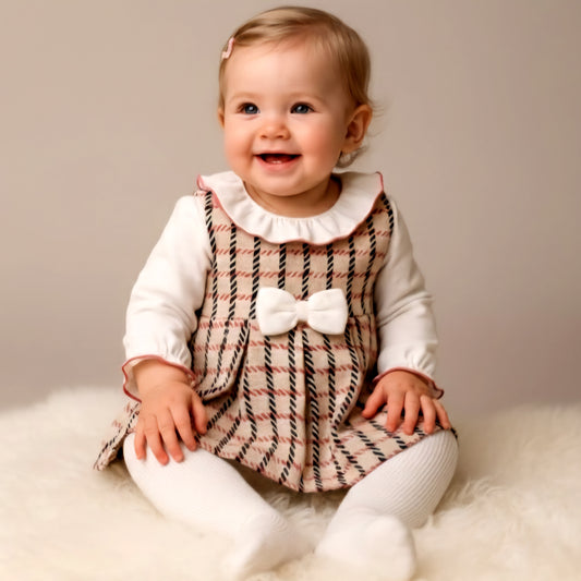 Plaid & Ruffle Bow Dress