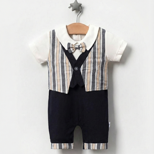 Striped Vest & Bow Tie Romper