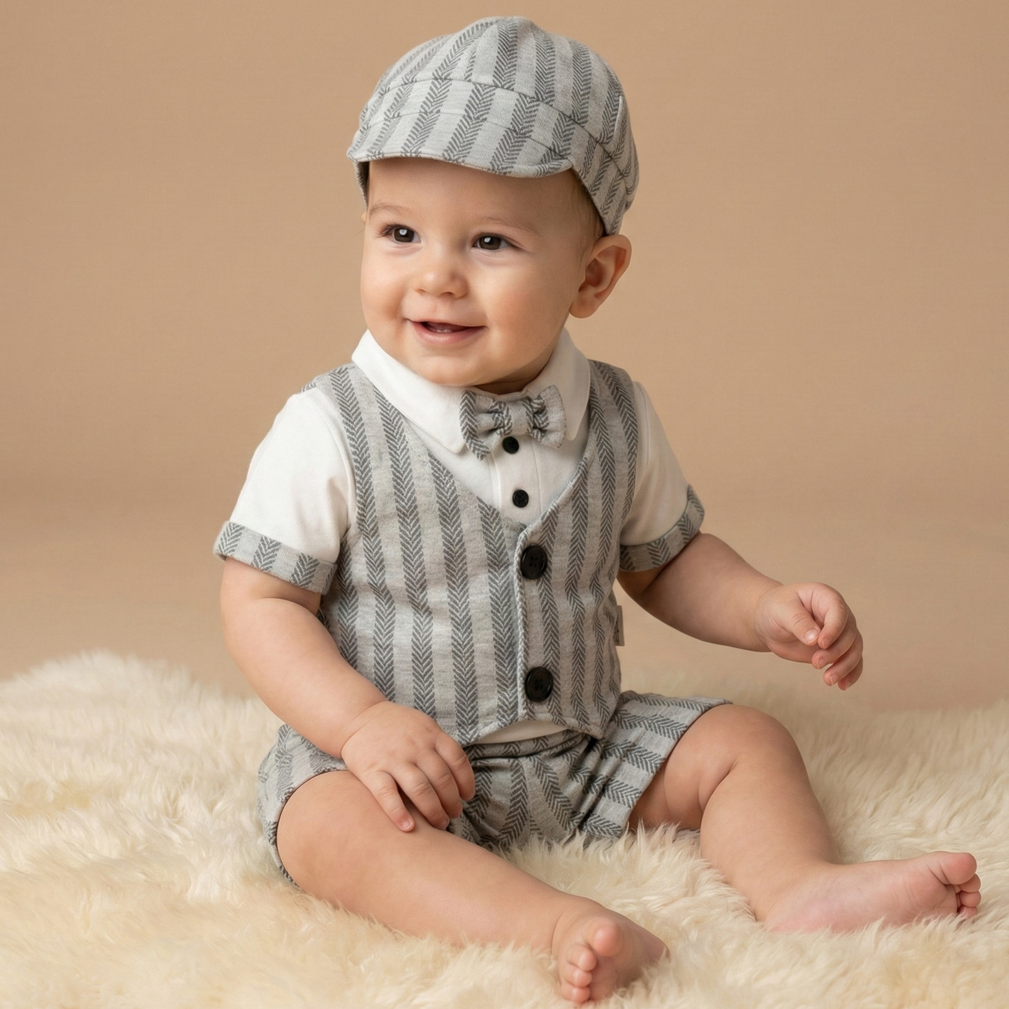 Striped Gentleman Charm – Baby Boy Outfit