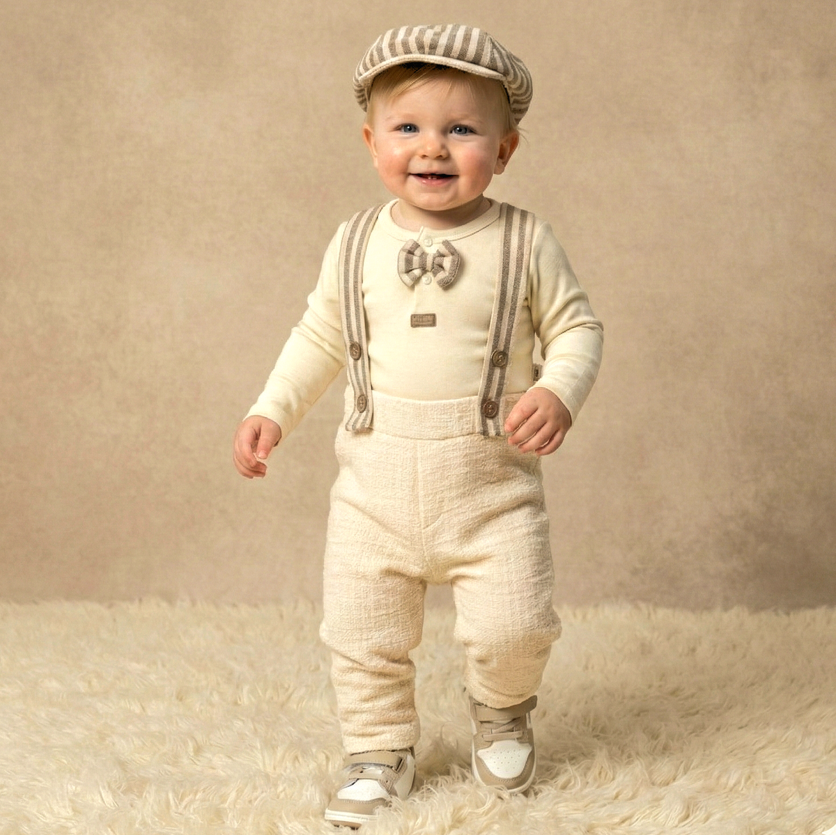 Vintage Suspenders Charm – Baby Boy Outfit