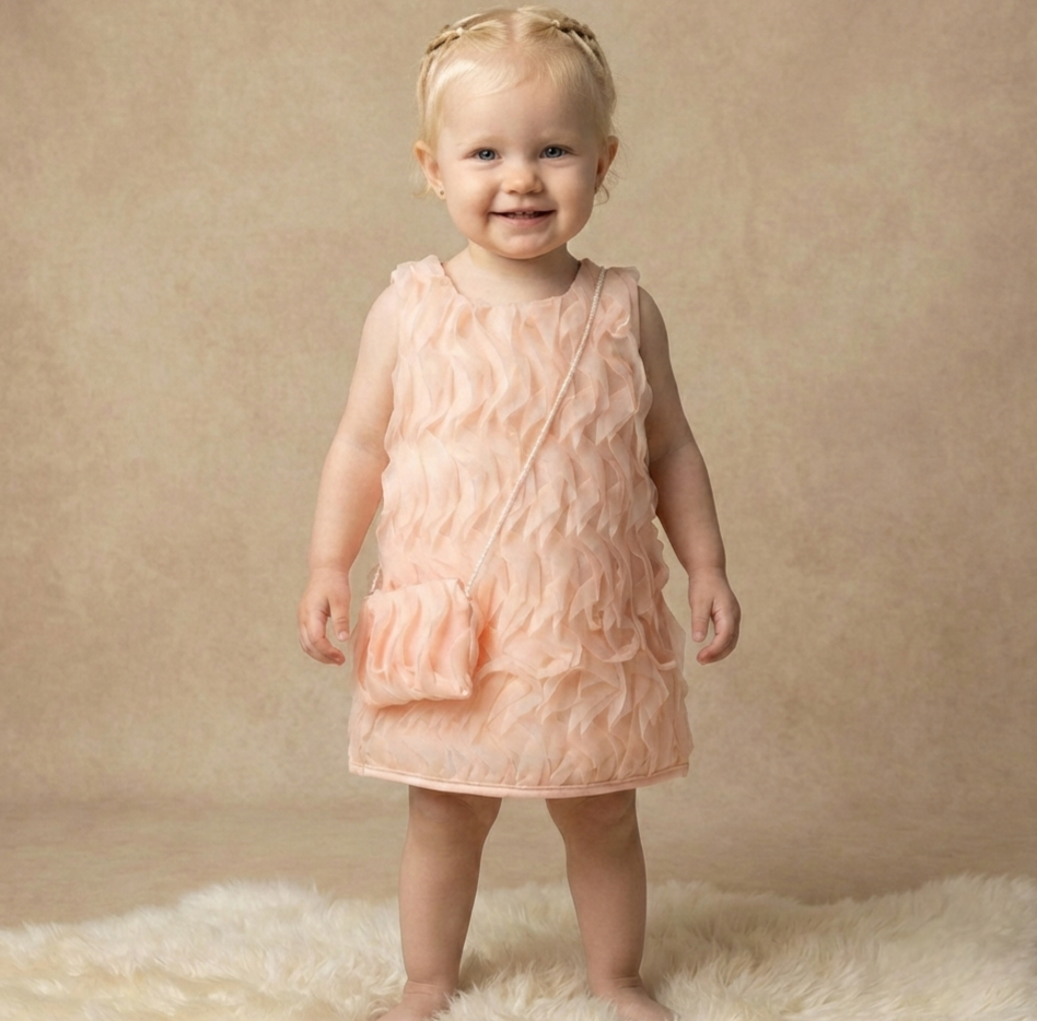 Peach Petal Charm – Baby Girl Dress