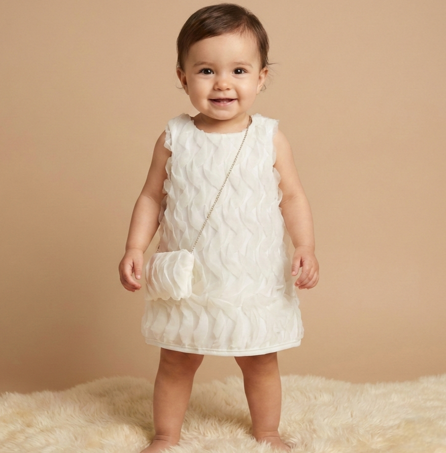 Feathered Grace – Baby Girl Dress Set