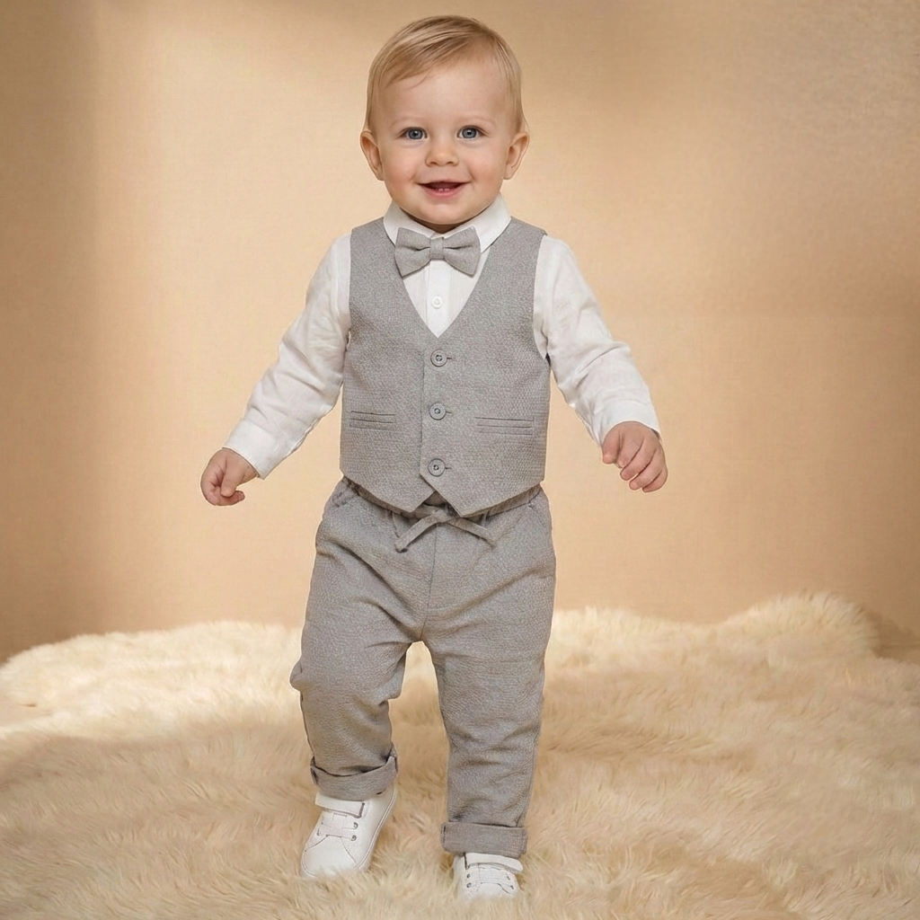 Gray Gentleman Style – Baby Boy Outfit