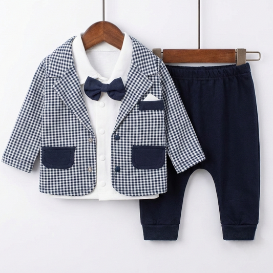 Checkered Charm – Baby Boy Formal Outfit