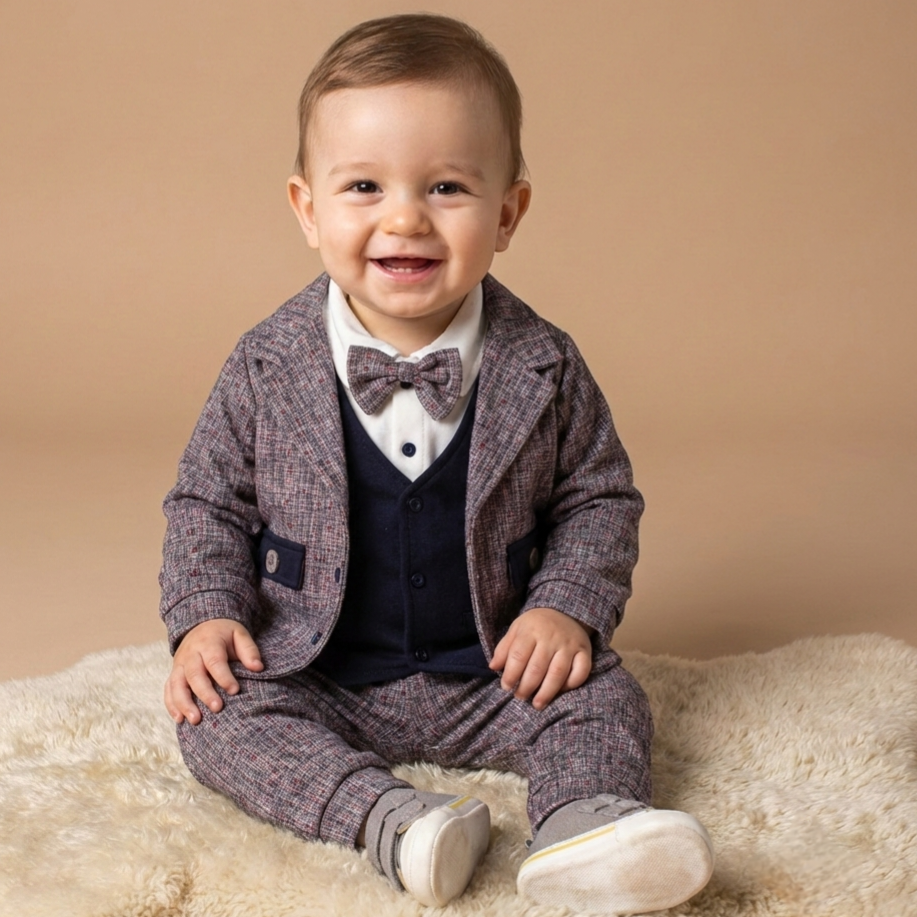 Tweed Elegance – Baby Boy Formal Set