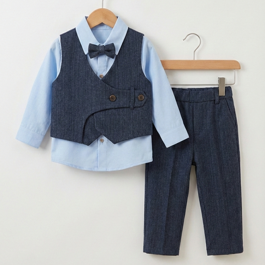 Dapper Blue Elegance – Baby Boy Ensemble