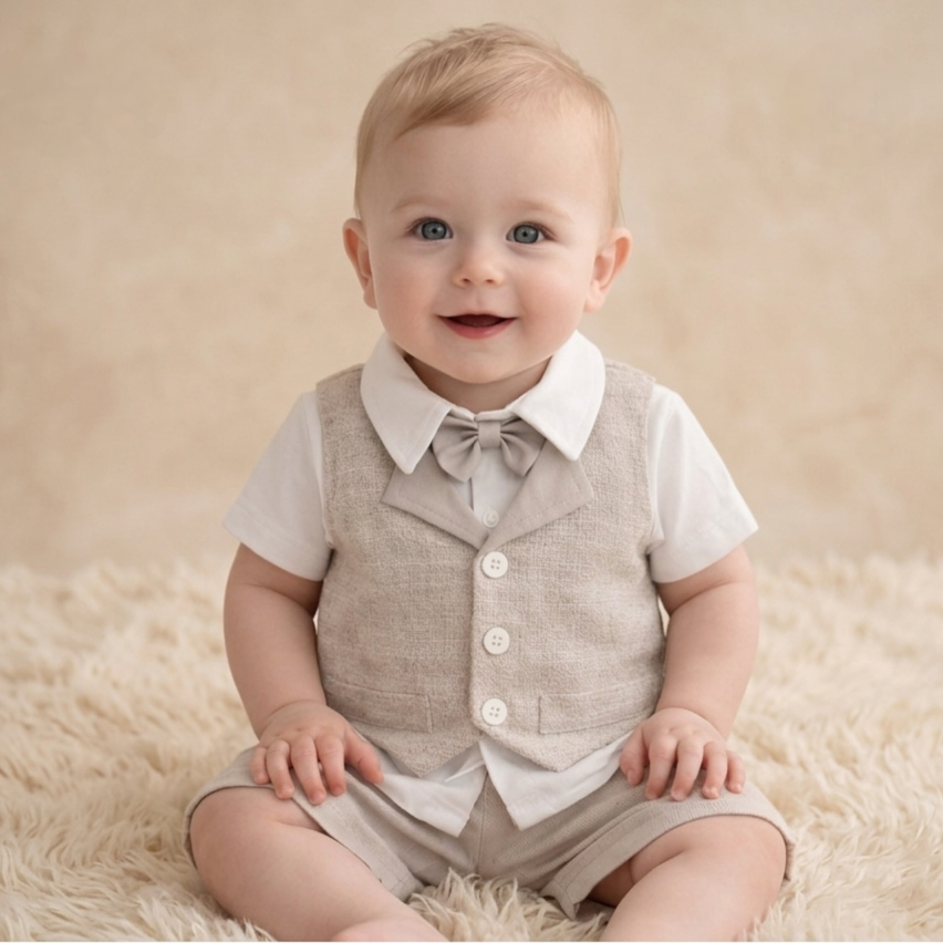 Golden Hour – Baby Boy Linen Outfit