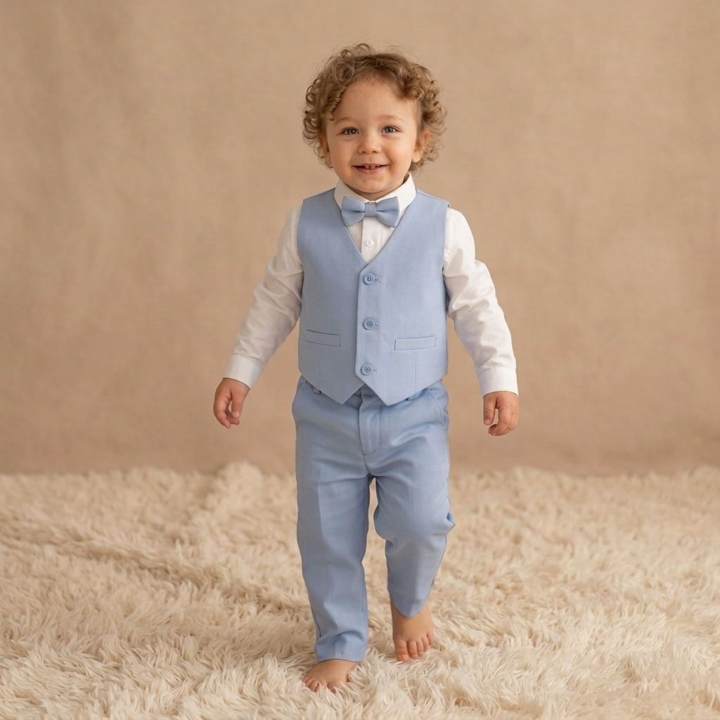 Pastel Blue Charm – Baby Boy Suit Set