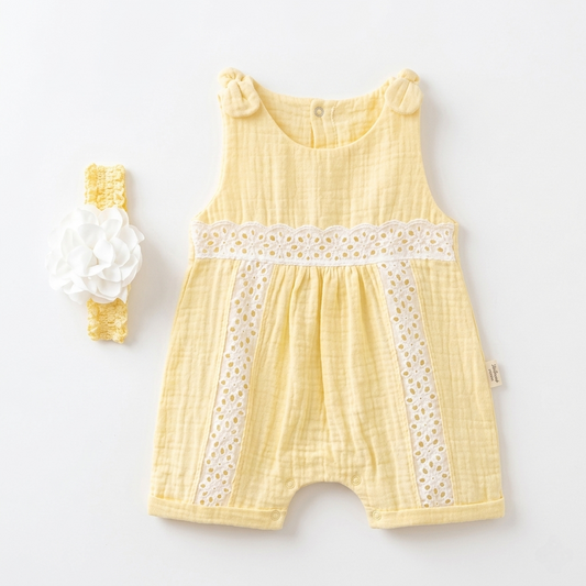 Sunbeam Lace – Baby Girl Romper Set