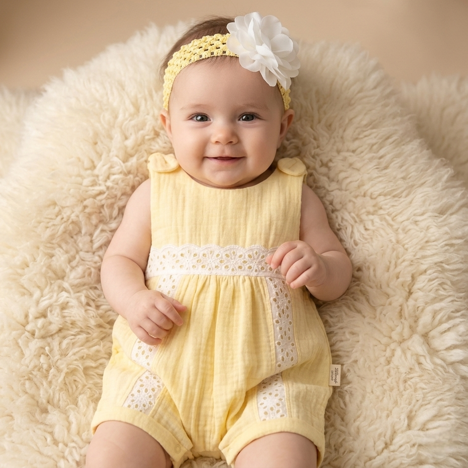 Sunbeam Lace – Baby Girl Romper Set