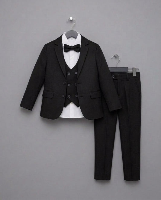 The Alistair 5-Piece Formal Suit Set with Vest – Classic Black