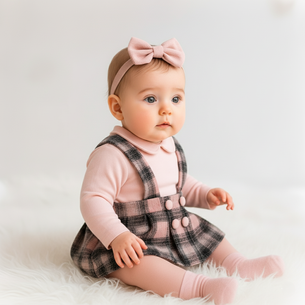 Plaid Overall Dress