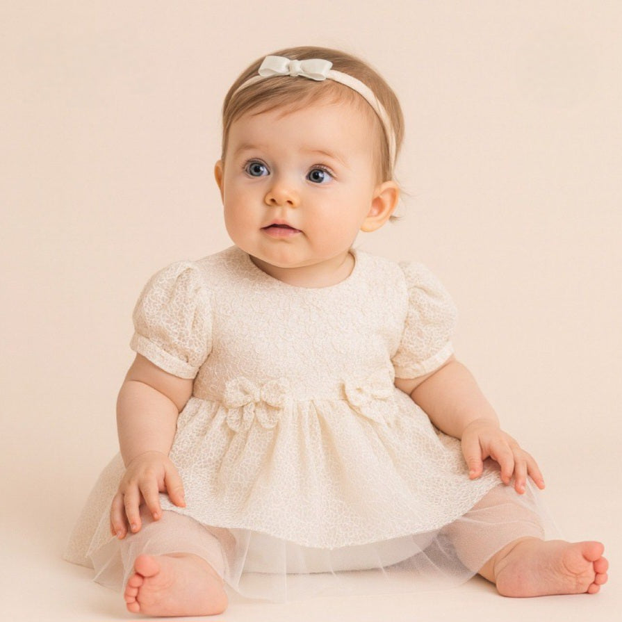 Cream Lace & Tulle Party Dress