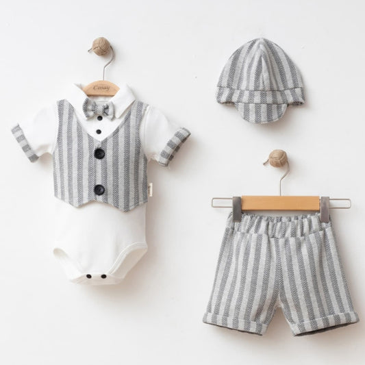 Striped Gentleman Charm – Baby Boy Outfit