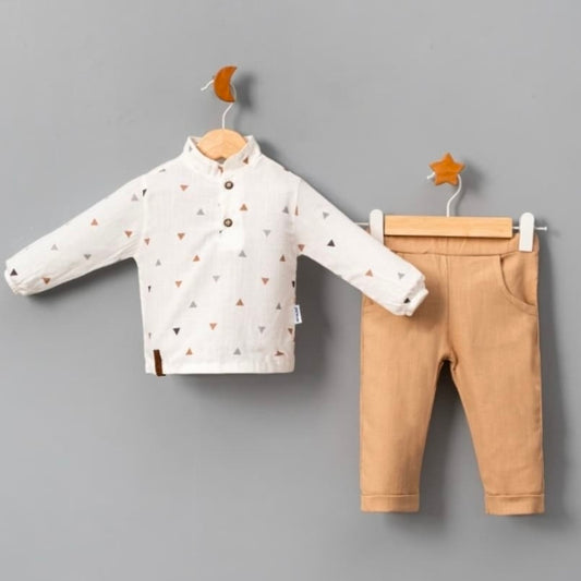 Ecru & Taupe Style – Baby Boy Outfit