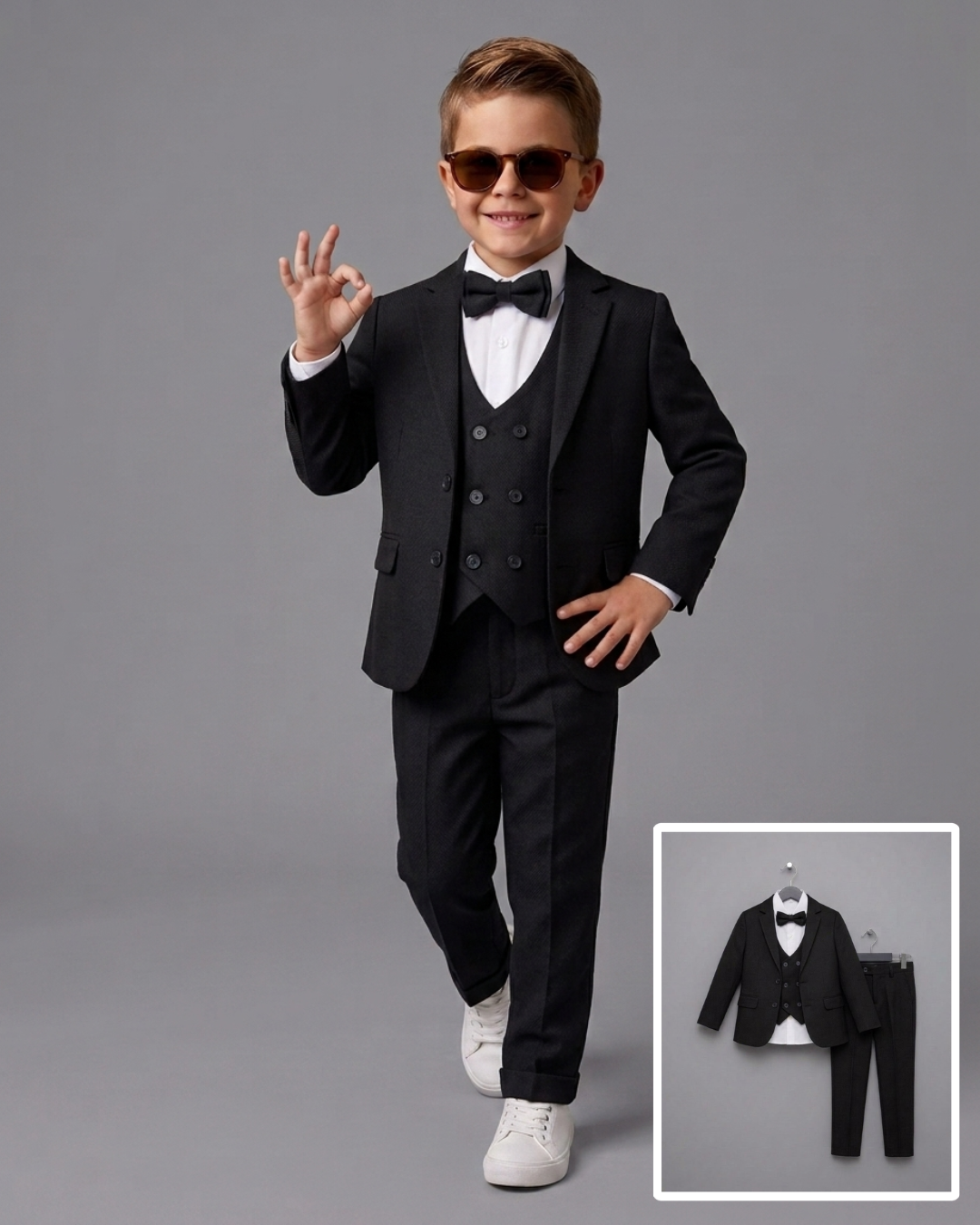 The Alistair 5-Piece Formal Suit Set with Vest – Classic Black