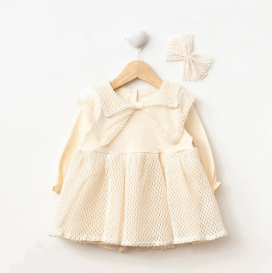 The "Sweetheart" Baby Dress Set - Beige
