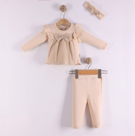 The "Sweet Bow" Baby Set Beige