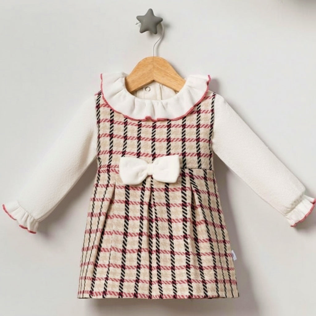 Plaid & Ruffle Bow Dress