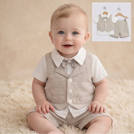 Golden Hour – Baby Boy Linen Outfit