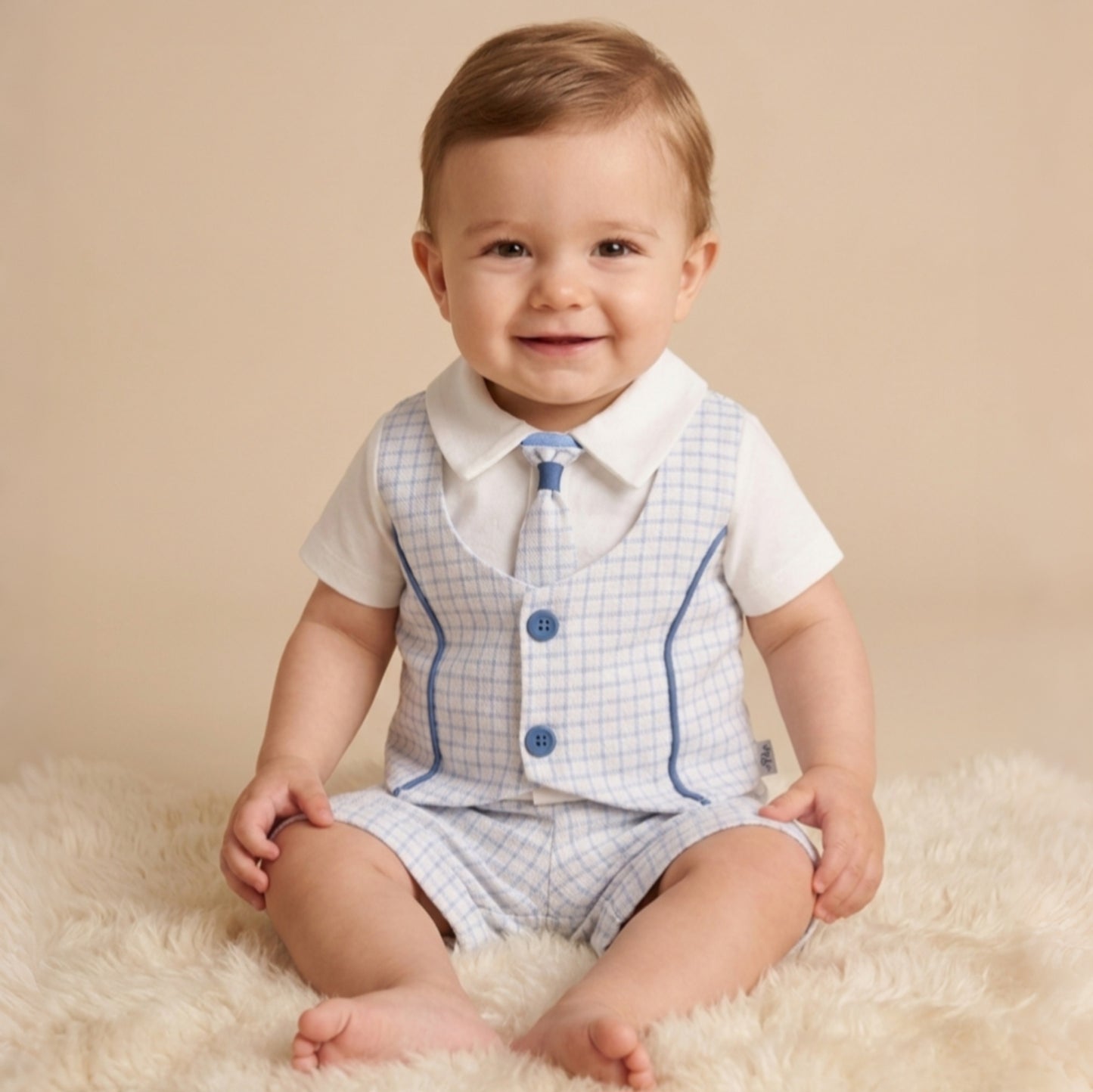 Skylight Charm – Baby Boy Checkered Set