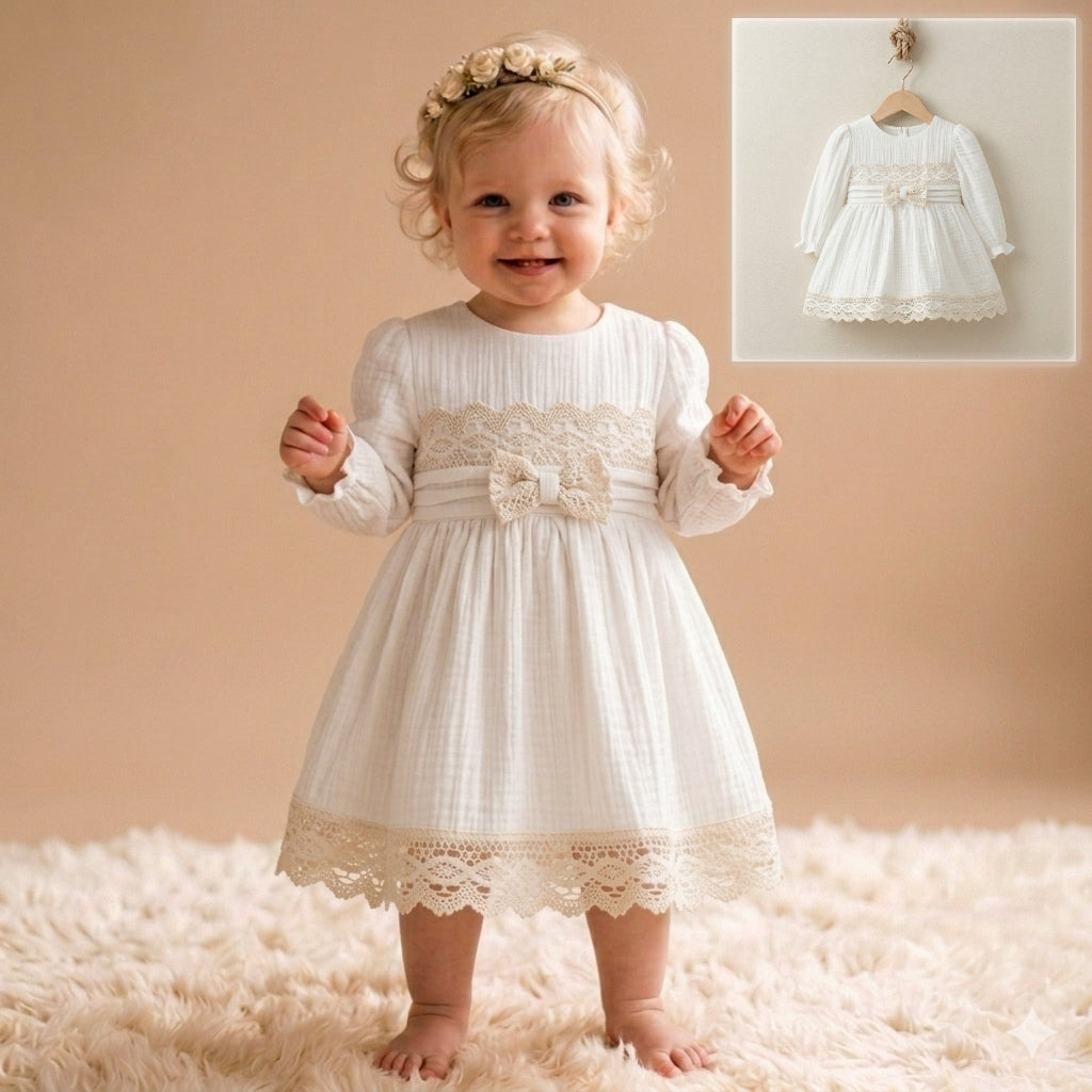 Ivory Lace Whisper – Baby Girl Dress – Liora Bebe