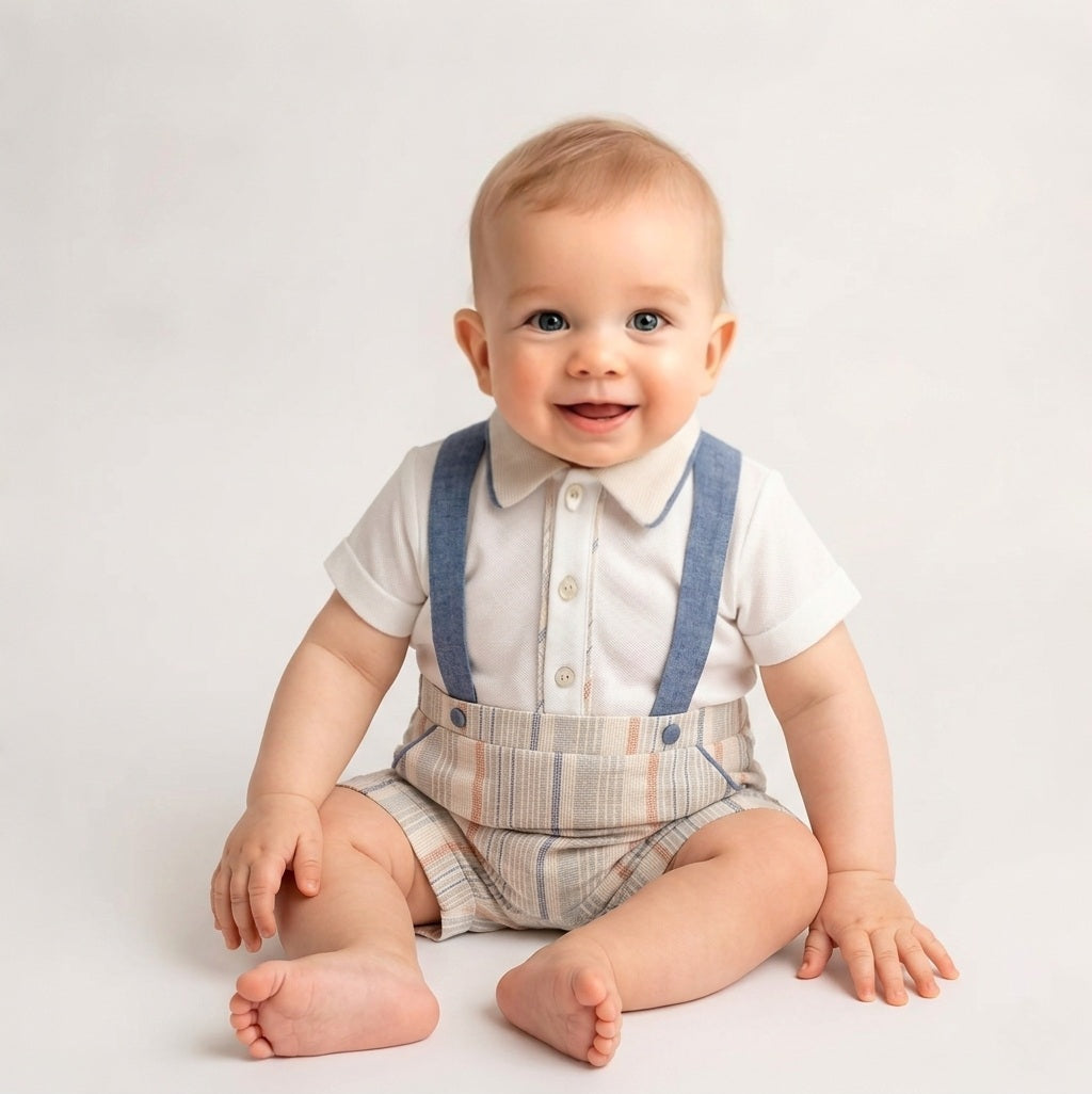 Vintage Stripes – Baby Boy Romper