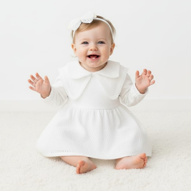 The "Sweetheart" Baby Dress Set - White