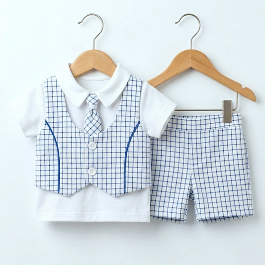 Skylight Charm – Baby Boy Checkered Set