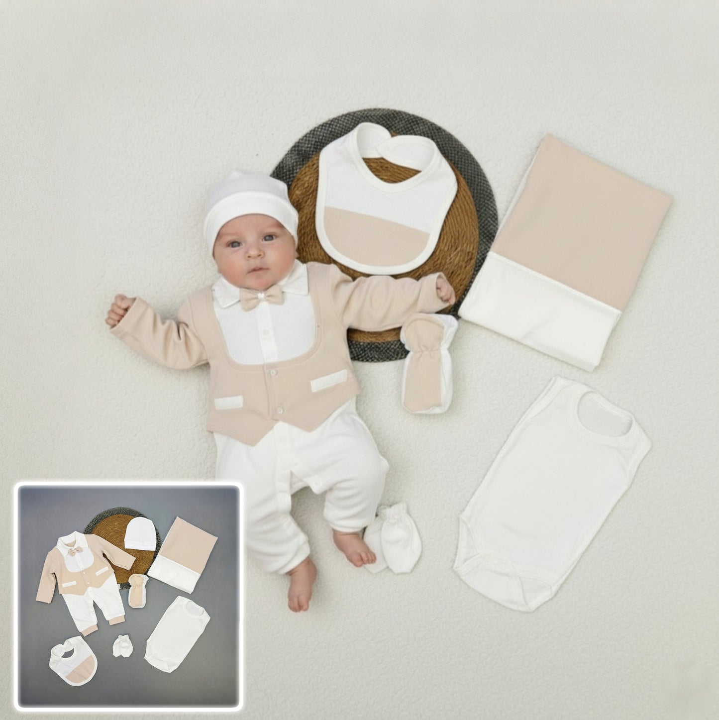 “Little Luxe” Baby Gift Set – Romper, Accessories & Blanket