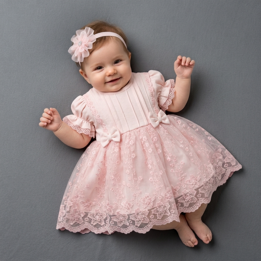 Petals & Bows – Pink Baby Ensemble