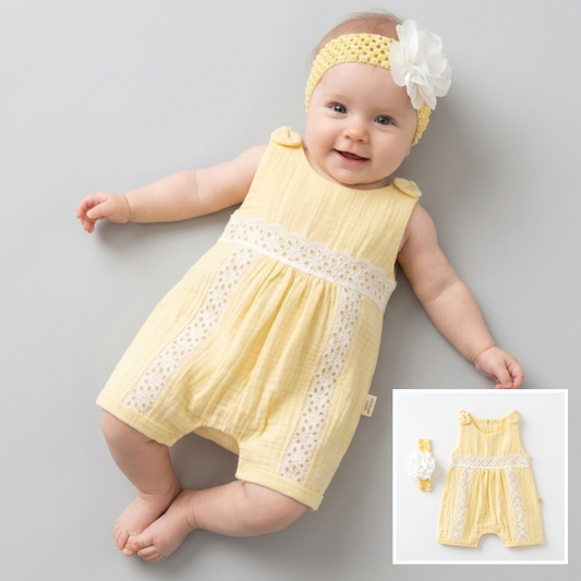 Sunbeam Lace – Baby Girl Romper Set
