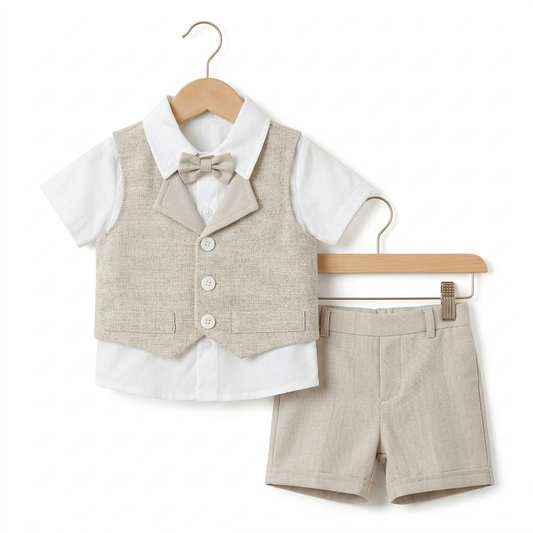 Golden Hour – Baby Boy Linen Outfit