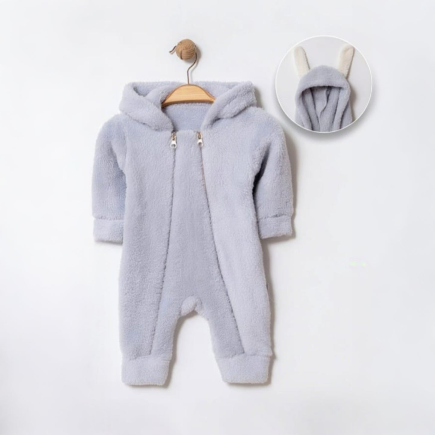 Baby Fleece Overall - Blue Gray