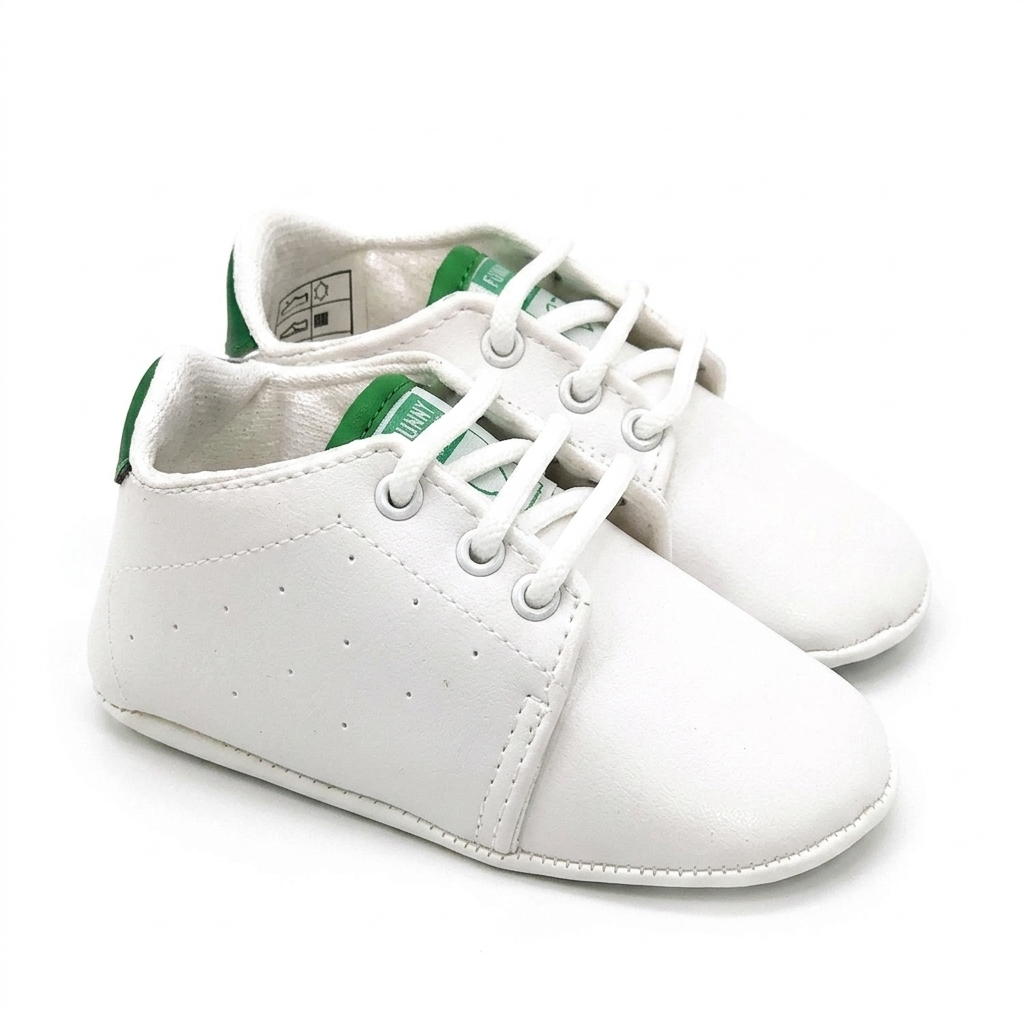 The Classic First-Steps Sneaker – White/Green