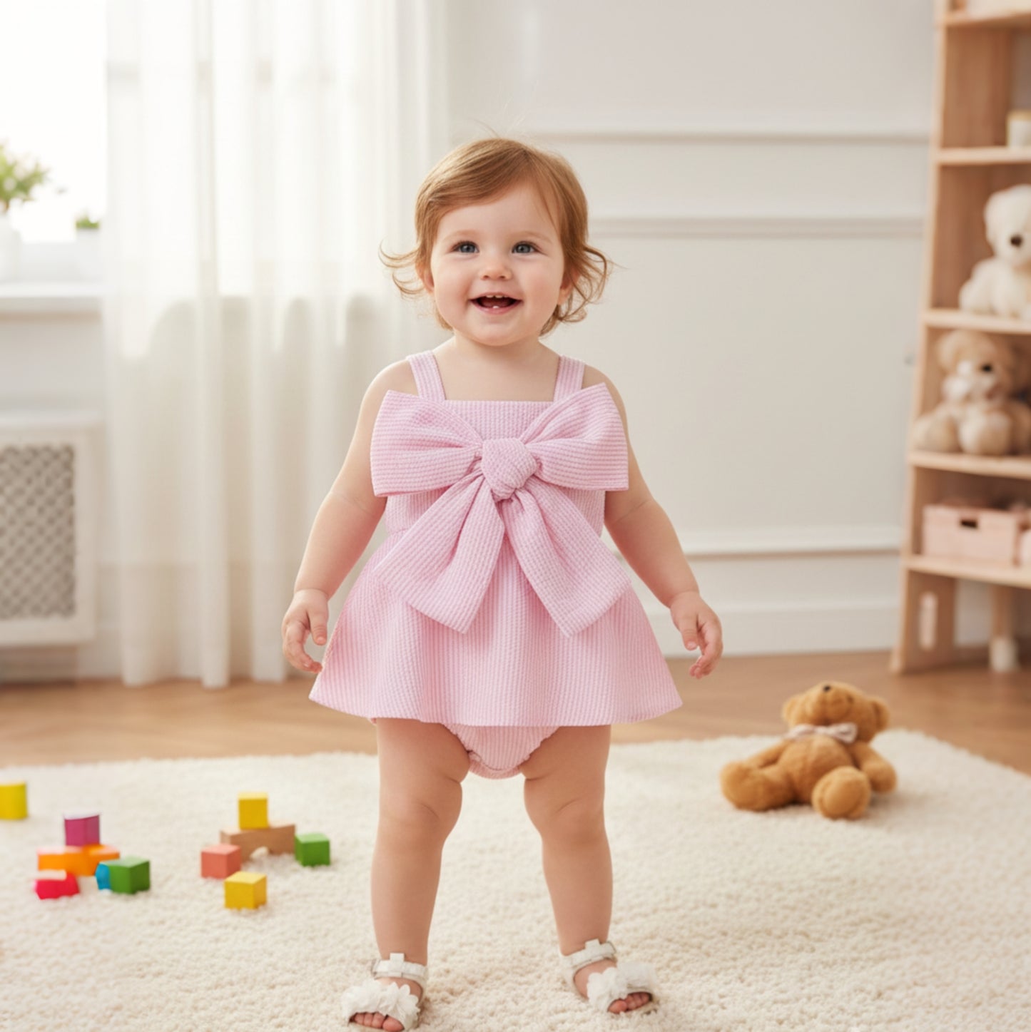 Pink Dress with BOW-TIE