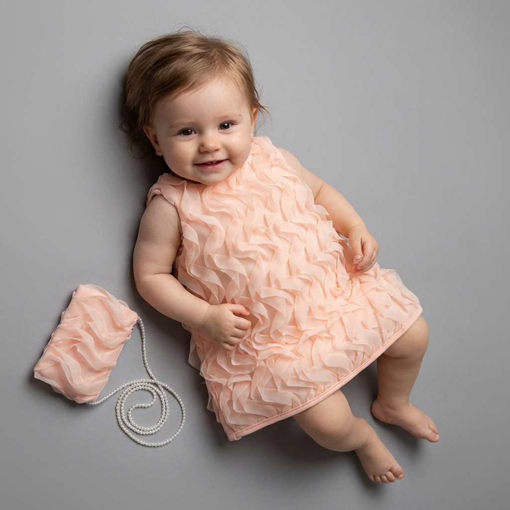 Peach Petal Charm – Baby Girl Dress