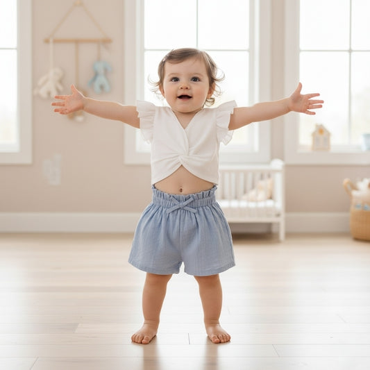 Blue and White Baby Girl Set