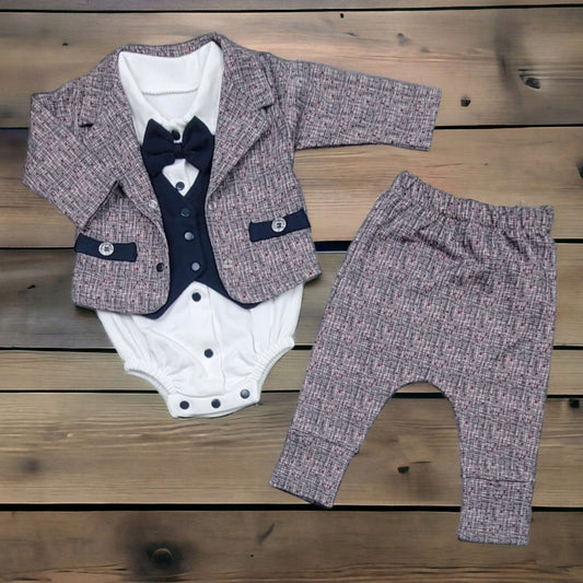 Tweed Elegance – Baby Boy Formal Set