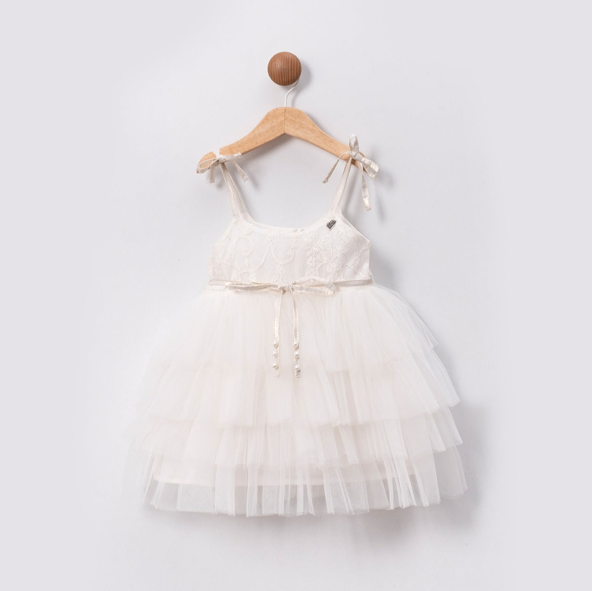 “Ivory Bloom” Baby Dress – Lace Bodice & Tulle Skirt