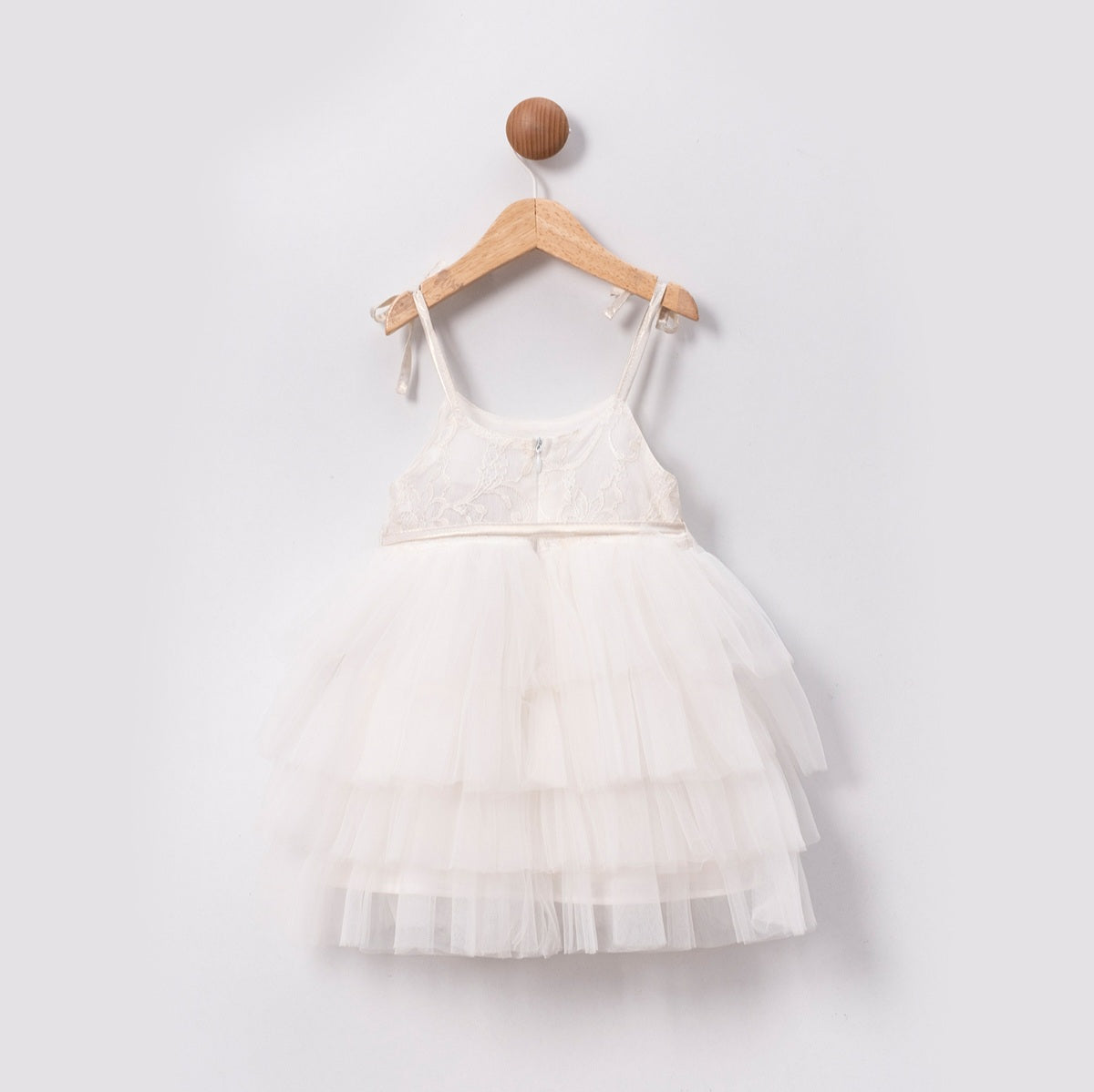 “Ivory Bloom” Baby Dress – Lace Bodice & Tulle Skirt