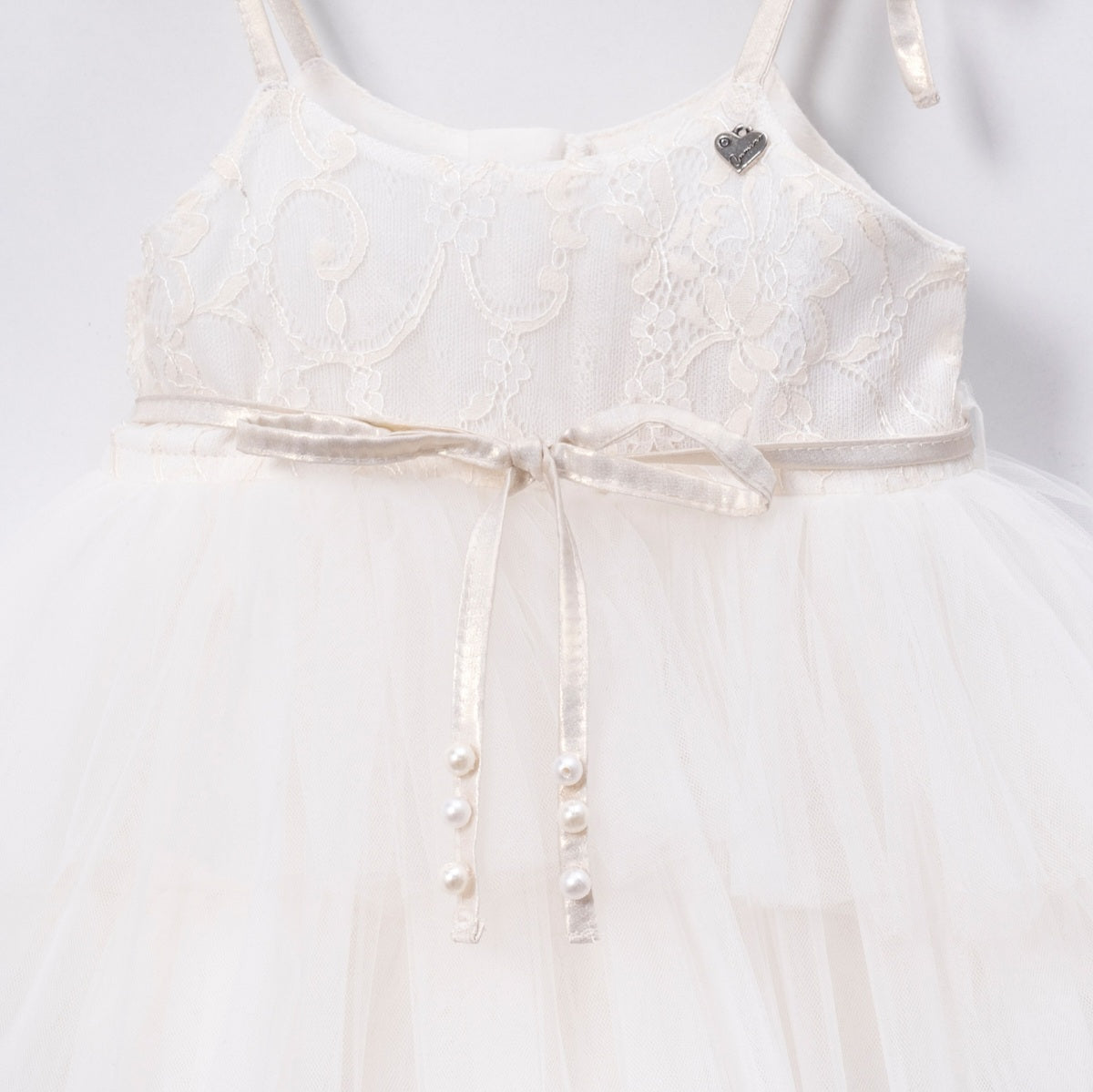 “Ivory Bloom” Baby Dress – Lace Bodice & Tulle Skirt