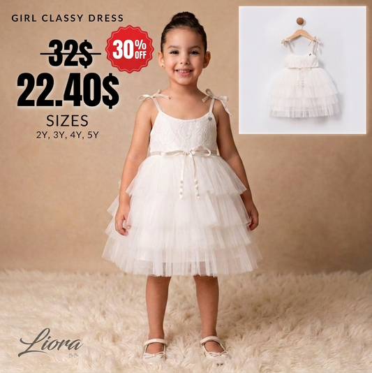 “Ivory Bloom” Baby Dress – Lace Bodice & Tulle Skirt