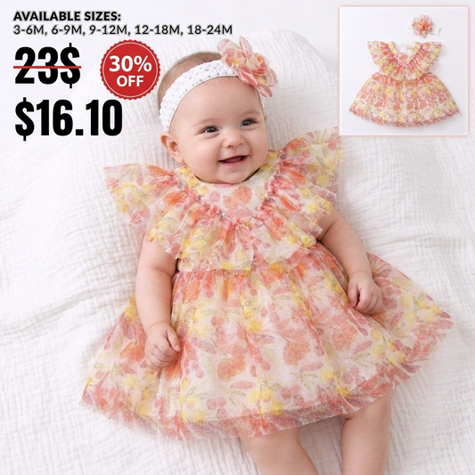 Peach Blossom Garden – Baby Girl Dress Set