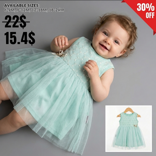 Mint Lace Whimsy – Baby Girl Dress