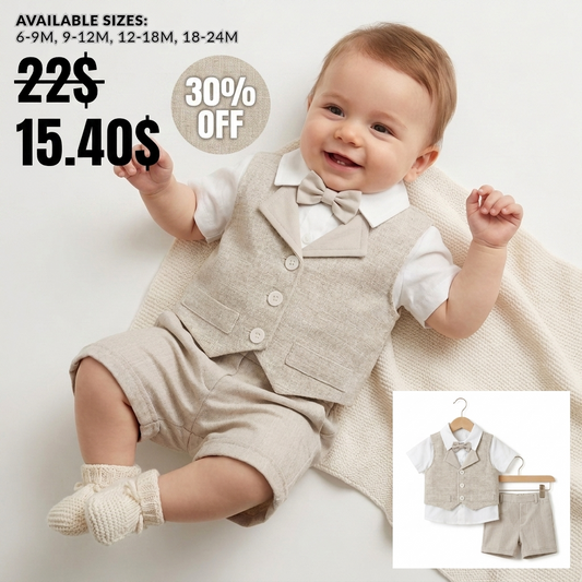 Golden Hour – Baby Boy Linen Outfit