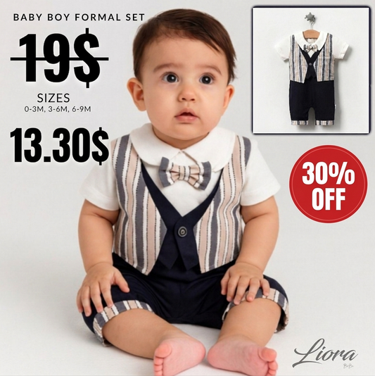 Striped Vest & Bow Tie Romper