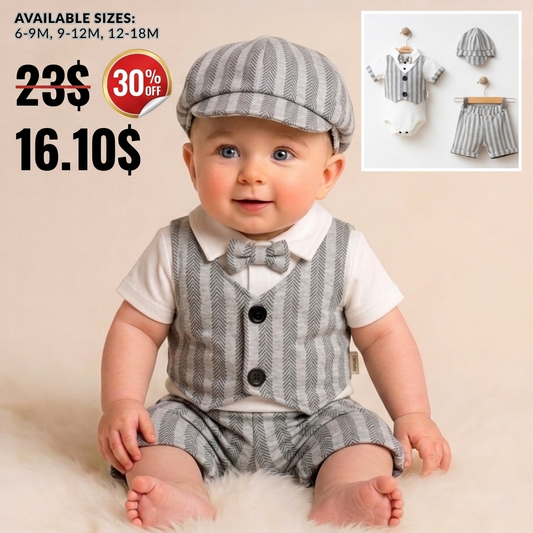 Striped Gentleman Charm – Baby Boy Outfit